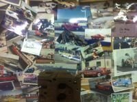 Racing photos on the shop wall